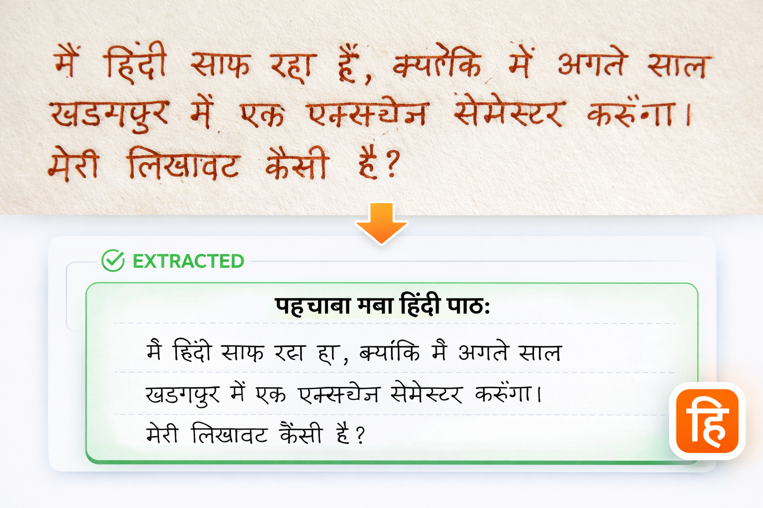 Hindi handwriting OCR - convert handwritten Hindi notes to digital text